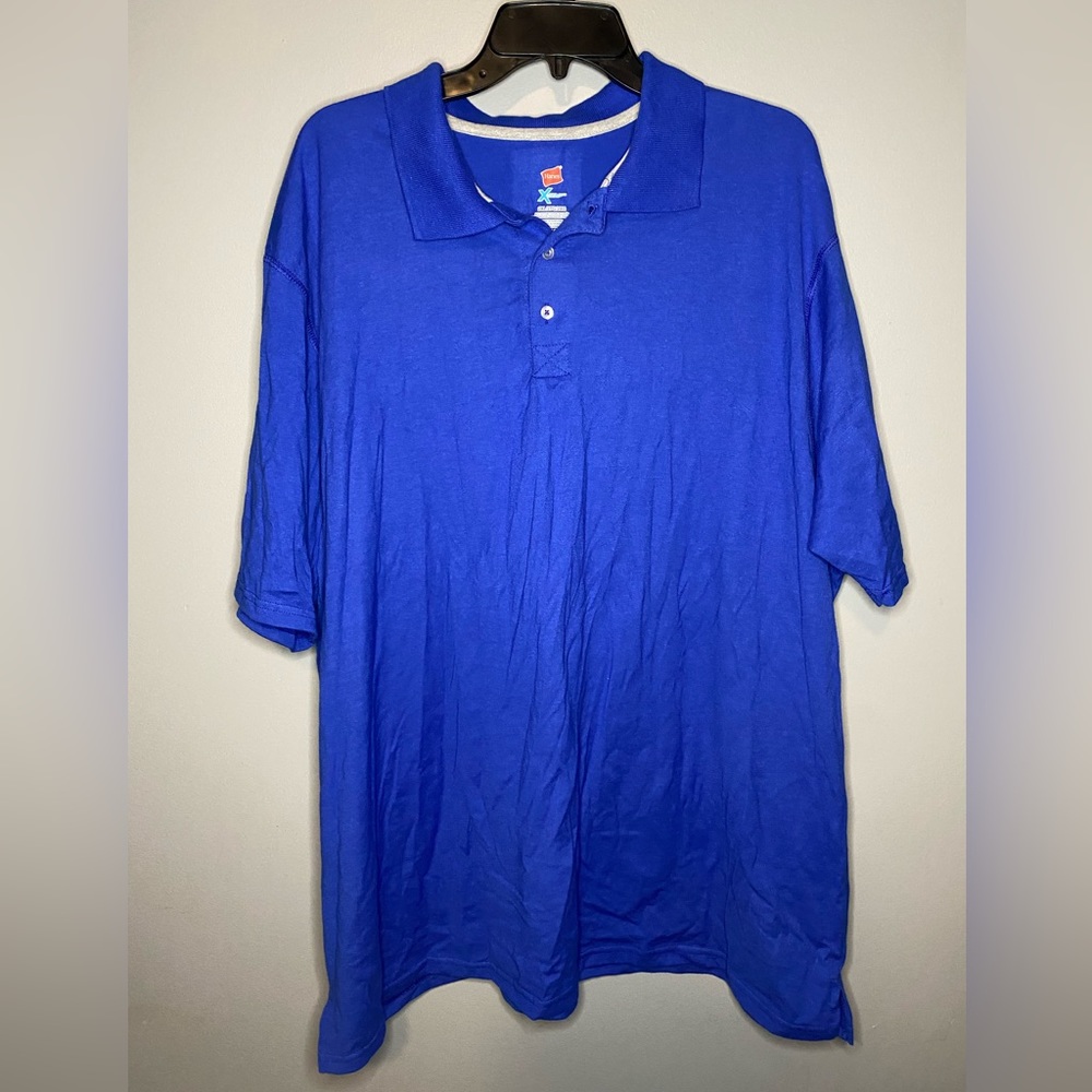 Blue Hanes Polo